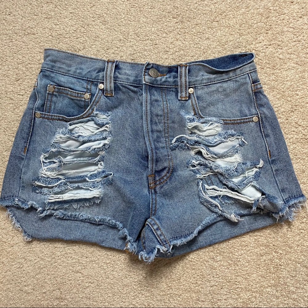 MINKPINK Distressed Denim Shorts